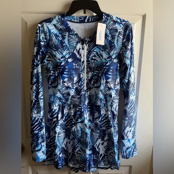 Cagola Active Blue Leaf Swimdress - Picture 1 of 4